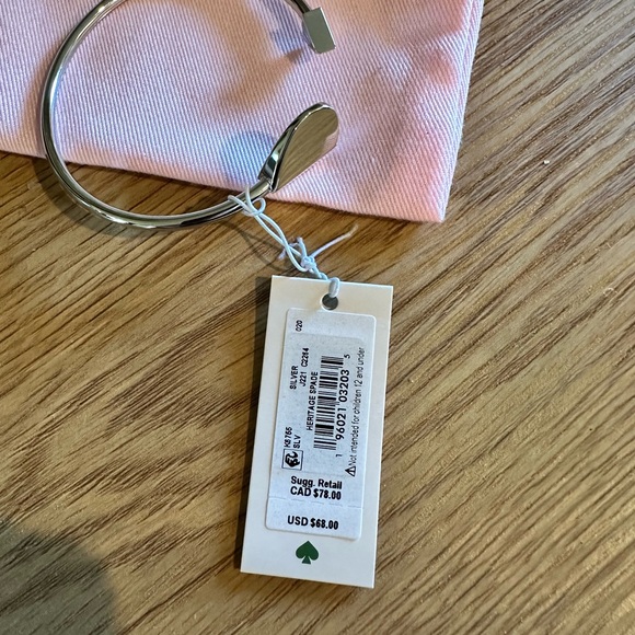 Kate Spade New York Bracelet Heart Arrow Heritage Flex Cuff Silver Tone - Picture 2 of 6